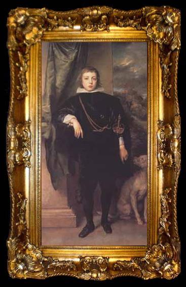 framed  Anthony Van Dyck Portrait of prince rupert standing (mk03), ta009-2